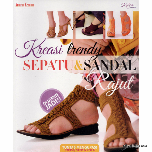 rajut tas kur tali pola Sepatu Kreasi Sandal Trendy Maya Crafts & Buku Rajut
