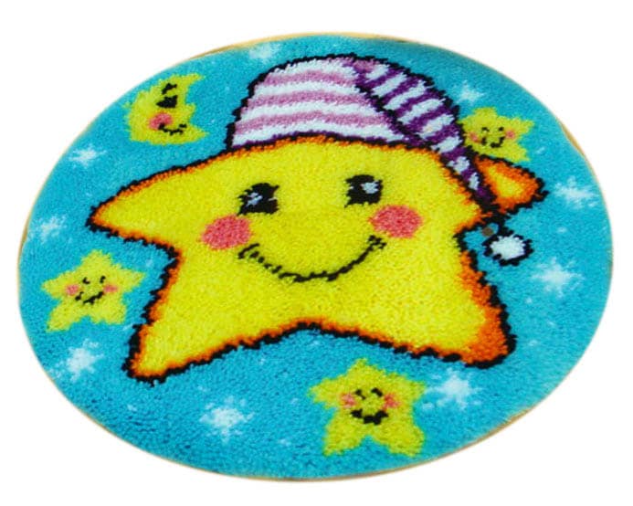 jaring rajut gambar tas Latch Bintang Crafts  50X50cm L10 Kit Hook Maya  Karpet