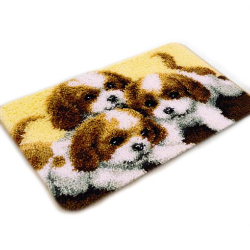 L38 Latch hook kit karpet puppies print