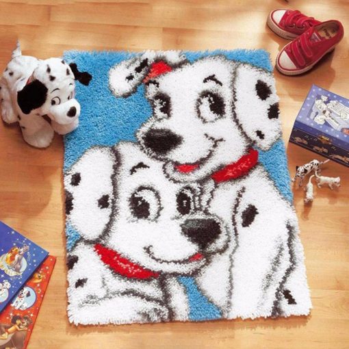 L45 Latch Hook Kit Karpet Rajut Dalmatian 50X42 cm 1