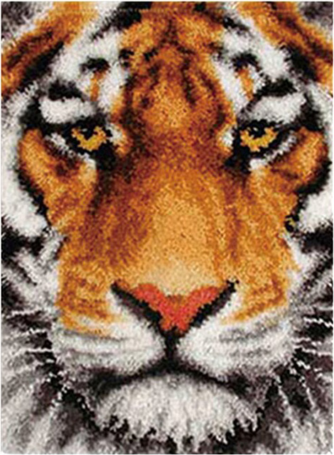 L59 Latch Hook Kit Karpet Rajut  Harimau 69x54 cm Maya Crafts