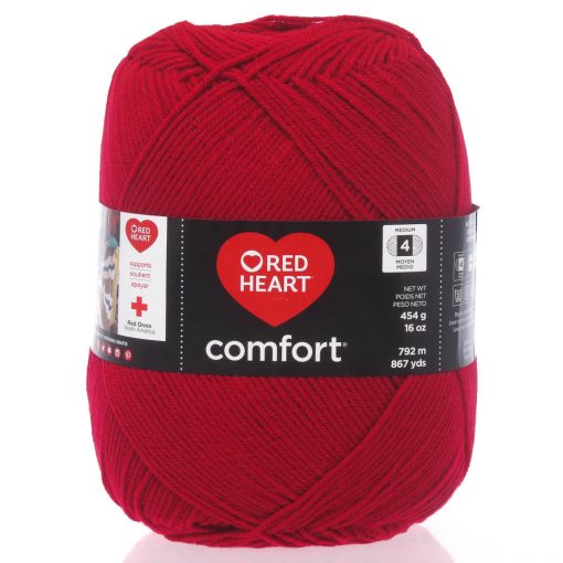 Benang Rajut Red Heart Comfort Yarn – Cardinal Red 1