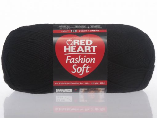 Benang Rajut Red Heart Fashion Soft – Black 1