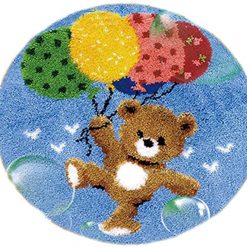 L81 Latch Hook Kit Karpet Rajut Teddy Bear Balon 50X50 cm