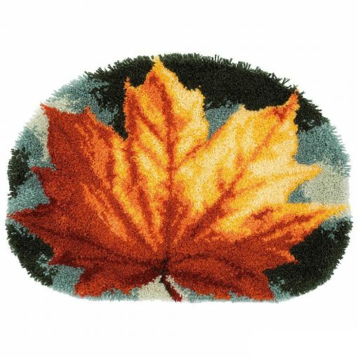 L84 Latch Hook Kit Karpet Rajut Maple Leaf 60×40 cm 1