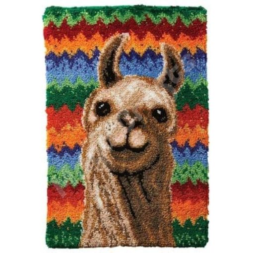 L149 Print 50×38 cm Latch Hook Kit Karpet Rajut Llama 1
