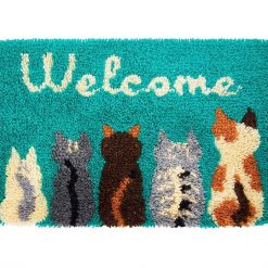 L154 50x38cm Latch Hook Kit Karpet Rajut Five Kitty