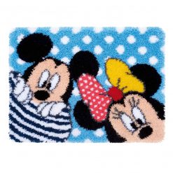 L155 50x38cm Latch Hook Kit Karpet Rajut Mickey Minnie