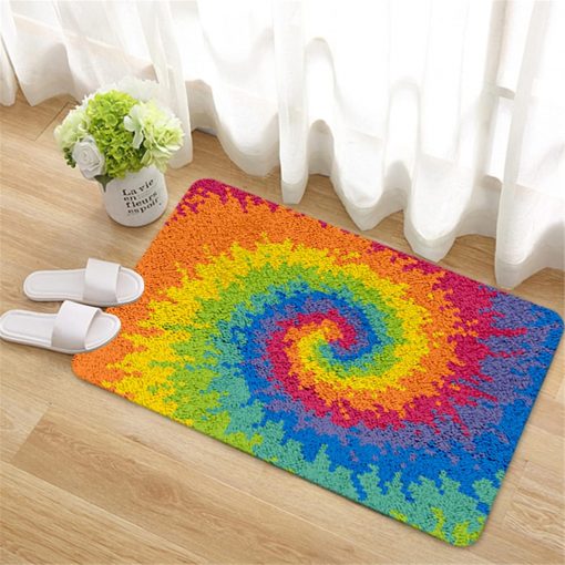 L157 50x38cm Latch Hook Kit Karpet Rajut Spiral Rainbow 1 L157 50x38cm Latch Hook Kit Karpet Rajut Spiral Rainbow 1