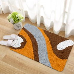 L212 Print 50x38cm Latch Hook Kit Karpet Rajut Abstrak Coklat Abu