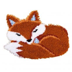 L221 Print 52x38cm Latch Hook Kit Karpet Rajut Sleeping Fox