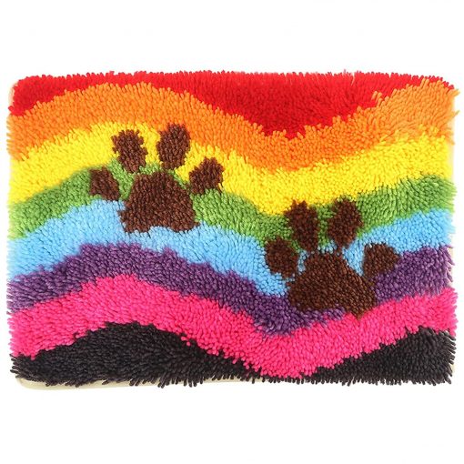 L222 Print 52x38cm Latch Hook Kit Karpet Rajut Rainbow Paw 1 L222 Print 52x38cm Latch Hook Kit Karpet Rajut Rainbow Paw 1