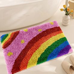 L224 Print 52x38cm Latch Hook Kit Karpet Rajut Rainbow
