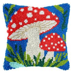 L225 Print 43x43cm Latch Hook Kit Sarung Bantal Rajut Jamur