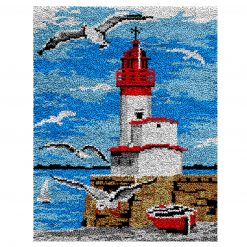 L226 Print 52x38cm Latch Hook Kit Karpet Rajut Mercusuar