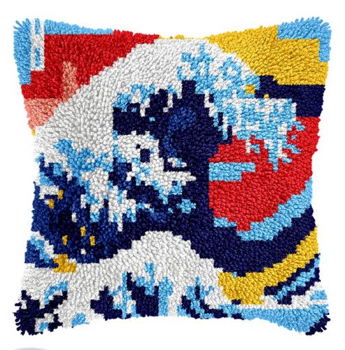 L233 Print 43x43cm Latch Hook Kit Sarung Bantal Rajut Great Wave 1 L233 Print 43x43cm Latch Hook Kit Sarung Bantal Rajut Great Wave 1