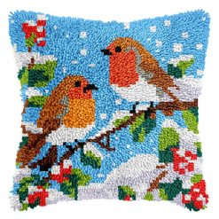 L235 Print 43x43cm Latch Hook Kit Sarung Bantal Rajut Robin