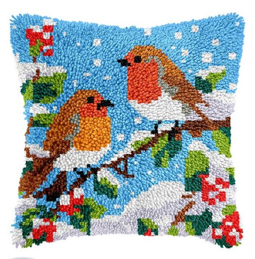 L235 Print 43x43cm Latch Hook Kit Sarung Bantal Rajut Robin 1 L235 Print 43x43cm Latch Hook Kit Sarung Bantal Rajut Robin 1