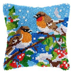 L236 Print 43x43cm Latch Hook Kit Sarung Bantal Rajut Robin