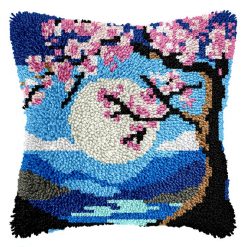 L237 Print 43x43cm Latch Hook Kit Sarung Bantal Rajut Sakura