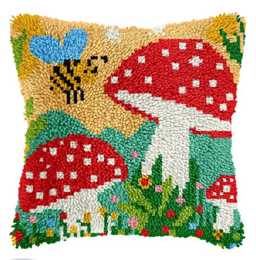 L242 Print 43x43cm Latch Hook Kit Sarung Bantal Rajut Jamur 1 L242 Print 43x43cm Latch Hook Kit Sarung Bantal Rajut Jamur 1