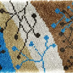 L87 Print 52x38cm Latch Hook Kit Karpet Rajut Abstrak Empat Warna